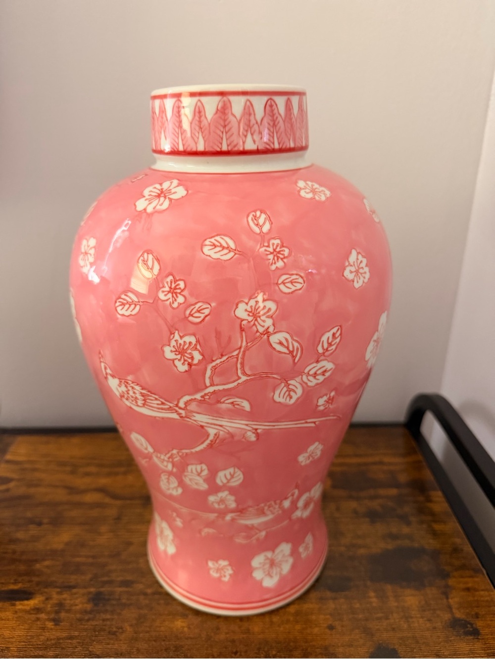 Hand-Painted Pink Floral Ceramic Vase - Unknown Brand